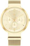 Tommy Hilfiger Analogue Multifunction Quartz Watch for Women with Gold Coloured ...