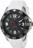 Tommy Hilfiger Men's 1790986 Cool Sport Black Ion-Plated Watch with White Strap Watch