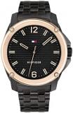 Tommy Hilfiger Analogue Quartz Watch for Men with Black Stainless Steel Bracelet...