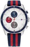 Tommy Hilfiger Analogue Multifunction Quartz Watch for Men with Red and Blue Nylon Strap - 1792035