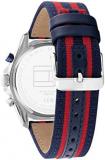 Tommy Hilfiger Analogue Multifunction Quartz Watch for Men with Red and Blue Nylon Strap - 1792035