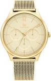 Tommy Hilfiger Analogue Multifunction Quartz Watch for Women with Gold Coloured ...
