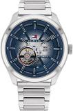 Tommy Hilfiger Automatic Watch for Men with Silver Stainless Steel Bracelet - 17...