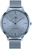 Tommy Hilfiger Analogue Quartz Watch for Women with Blue Stainless Steel Mesh Bracelet - 1782495