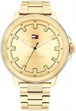 Tommy Hilfiger Analogue Quartz Watch for Men with Gold Coloured Stainless Steel ...