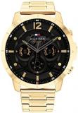 Tommy Hilfiger Analogue Multifunction Quartz Watch for Men with Gold Coloured St...