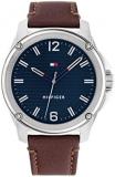 Tommy Hilfiger Analogue Quartz Watch for Men with Brown Leather Strap - 1710484