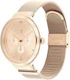 Tommy Hilfiger Analogue Multifunction Quartz Watch for Women with Carnation Gold Coloured Stainless Steel Mesh Bracelet - 1782538