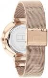 Tommy Hilfiger Analogue Multifunction Quartz Watch for Women with Carnation Gold Coloured Stainless Steel Mesh Bracelet - 1782538