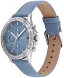 Tommy Hilfiger Analogue Multifunction Quartz Watch for Women with Blue Leather Strap - 1782500