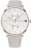 Tommy Hilfiger Analogue Multifunction Quartz Watch for Women with Grey Leather Strap - 1781946