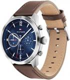 Tommy Hilfiger Analogue Multifunction Quartz Watch for Men with Dark Brown Leather Strap - 1791940
