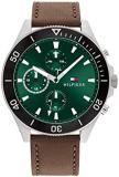 Tommy Hilfiger Analogue Multifunction Quartz Watch for Men with Brown Leather St...