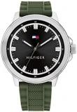 Tommy Hilfiger Analogue Quartz Watch for Men with Green Silicone Bracelet - 1792...