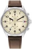 Tommy Hilfiger Analogue Multifunction Quartz Watch for Men with Dark Brown Leather Strap - 1792003