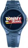 Tommy Hilfiger Jeans Analogue Quartz Watch Unisex with Navy Blue Silicone Bracelet - 1720028