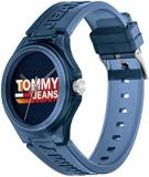 Tommy Hilfiger Jeans Analogue Quartz Watch Unisex with Navy Blue Silicone Bracelet - 1720028