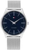Tommy Hilfiger Analogue Quartz Watch for Men with Silver Stainless Steel Mesh Bracelet - 1710468