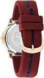 Tommy Hilfiger Analogue Quartz Watch for Women with Burgundy Silicone Bracelet - 1782510