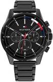 Tommy Hilfiger Analogue Multifunction Quartz Watch for Men with Black Stainless Steel Bracelet - 1791935