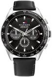 Tommy Hilfiger Analogue Multifunction Quartz Watch for Men with Black Leather Strap - 1791964