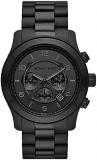 Michael Kors Watch for Men Runway, Chronograph Movement, 45 mm Black Stainless S...