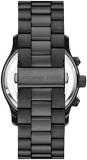 Michael Kors Watch for Men Runway, Chronograph Movement, 45 mm Black Stainless Steel Case with a Stainless Steel Strap, MK9073