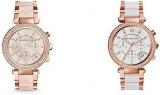 Michael Kors Watch for Women Parker, Chronograph Movement, MK5896 & Watch for Women Parker, Quartz Chronograph Movement, 39 mm Rose Gold Stainless Steel Case with a Acetate, MK5774