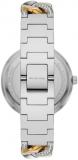 Michael Kors Mk4633 White Dial Two-Tone Stainless Steel Chain Watch Catelyn Three-Hand 38mm Ladies Watch, Silver, Silver, Modern
