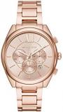 Michael Kors Women's Janelle Chronograph Rose Gold-Tone Stainless Steel Watch MK...