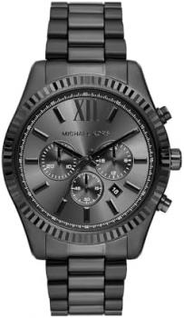 Michael Kors Men's Watch Lexington Chronograph, Black Stainless Steel, MK9154
