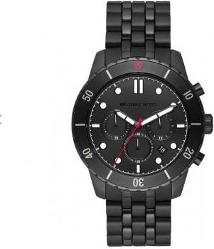 Michael Kors MK8965 Black Dial Black Stainless Steel Bracelet Men's Chronograph 44mm Watch, Black