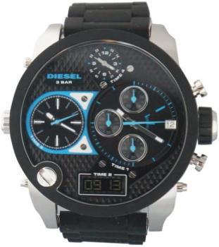 Diesel Men's DZ7278 Black Silicone Quartz Watch with Black Dial