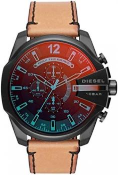 Diesel Watch for Men Chief Series, Two Hand Date Movement, 45mm Black Stainless Steel case with a Stainless Steel Strap, DZ1209