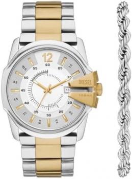 Diesel Watch for Men Little Daddy, Chronograph Movement, 51mm Black Stainless Steel case with a Stainless Steel Strap, DZ7444