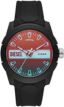 Diesel Watch for Men Double Down 51, Quartz Chronograph Movement, 58mm Gold Stainless Steel case with a Stainless Steel Strap, DZ4268