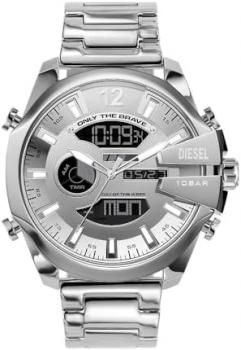 Diesel Men's Watch Mega Chief Chronograph, White and Stainless Steel, DZ4660