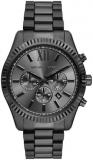 Michael Kors Men's Watch Lexington Chronograph, Black Stainless Steel, MK9154