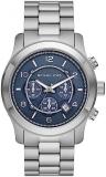 Michael Kors Watch for Men Runway Quartz/Chrono movement 45mm case size with a Stainless Steel strap MK9105