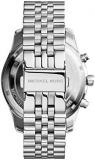 Michael Kors Watch for Men Lexington, Quartz Chronograph movement, 44mm Silver Stainless Steel case with a Stainless Steel strap, MK8405