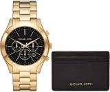 Michael Kors Watch for Men Runway Quartz/Chrono movement 44mm case size with a Stainless Steel strap MK1076SET