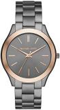 Michael Kors Watch for Men Slim Runway, Three Hand Movement, 44 mm Gunmetal Stainless Steel Case with a Stainless Steel Strap, MK8576