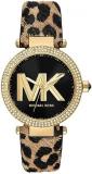 Michael Kors Watch for Women, Parker Three Hand Movement, Stainless Steel Watch with a 39mm Case Size and a Leather Strap