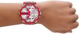 Diesel Men's Watch Mr Daddy 2.0 and Chain Necklace - Two-Hand Movement, Red Enamel Stainless Steel