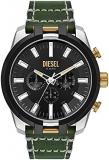 Diesel Gents 51.00mm Quartz Watch with Black Analogue dial and Green Leather Str...
