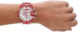 Diesel Men's Watch Mega Chief and Chain Necklace - Chronograph Movement, Red Enamel Stainless Steel Watch