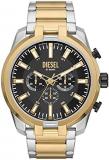 Diesel Watch for Men Spiked, Chronograph Movement, 49mm Silver Stainless Steel c...