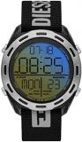 Diesel Watch for Men Croco Digi, LCD Movement, 33MM Black Stainless Steel case with a Stainless Steel Strap, DZ2156