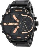 Diesel Watch for Men Mini Daddy, Three Hand Movement, 54mm Rose Gold Stainless Steel case with a Leather Strap, DZ7317