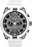 Diesel Watch for Men Spiked, Chronograph Movement, 49mm Silver Stainless Steel c...